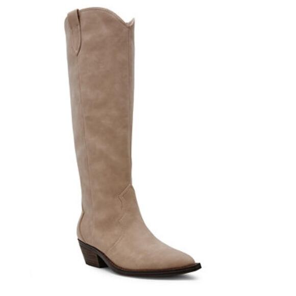 New DV Dolce Vita Wide Calf Women's Kit Knee-High Cowboy Boots Tan 9 - Picture 1 of 8